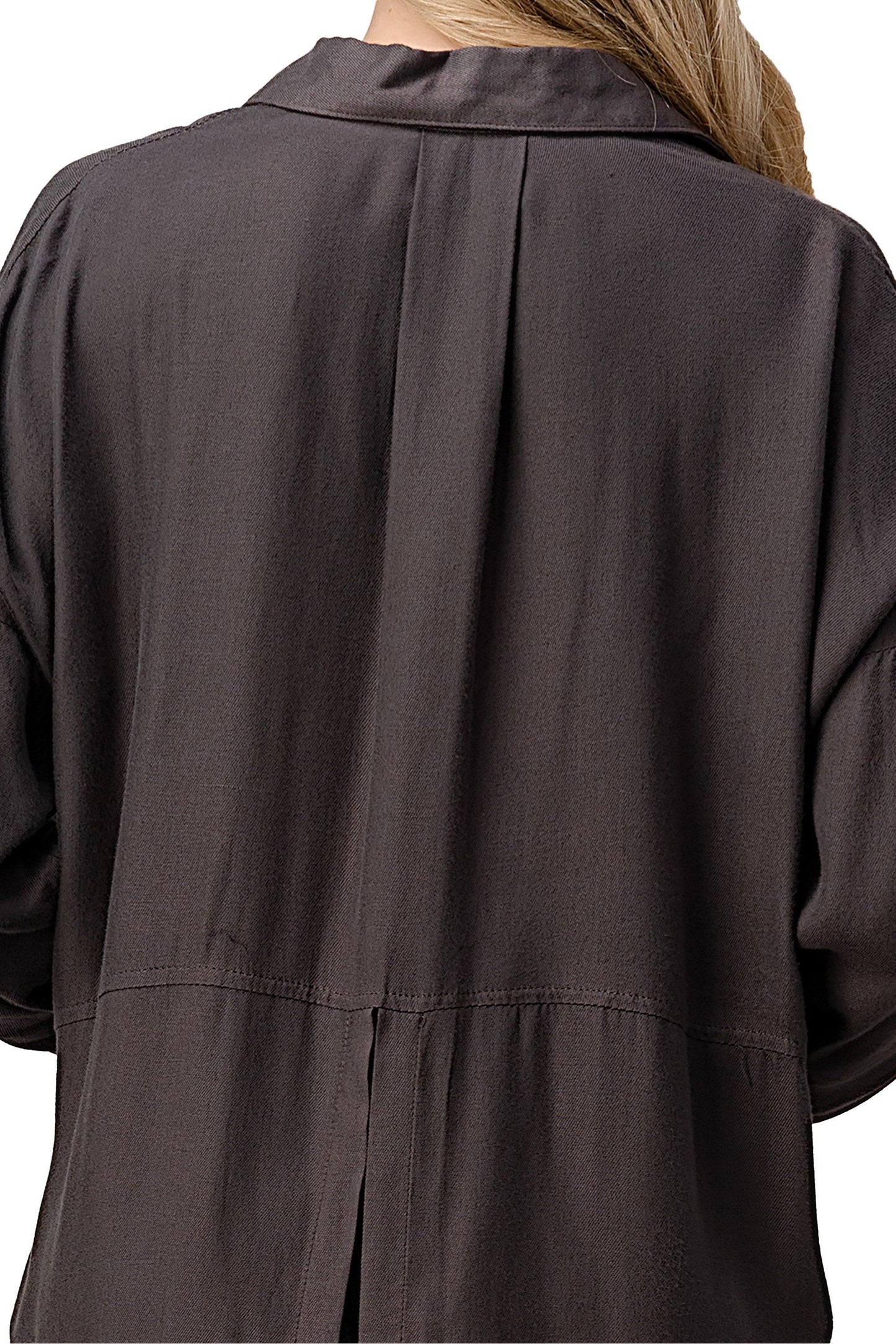 Button-Up Oversized Shirt with Front Pockets | Apparel | Kitchen + Metal