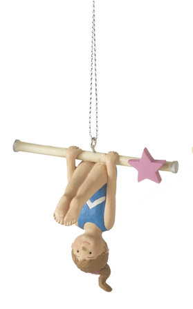 Youth Gymnast Ornament - Blue