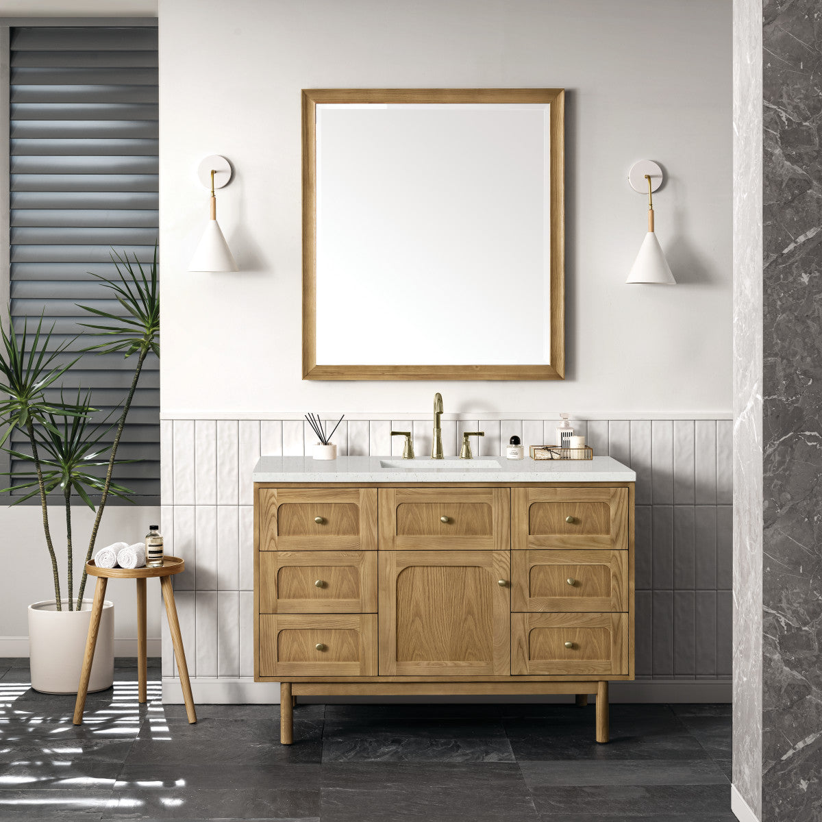 Laurent 48" Single Vanity Cabinet, Light Natural Oak