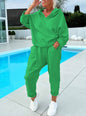 Solid Color Women's Sweatsuit Two-piece Hooded Set