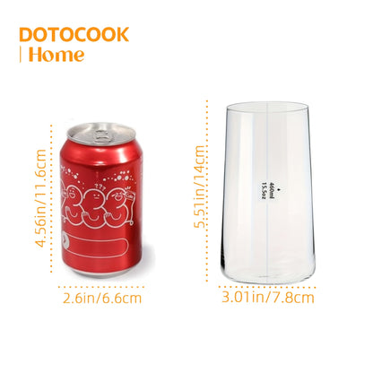 Set of 6 DOTOCOOK Highball Glasses - 15.5 oz Multipurpose Glass