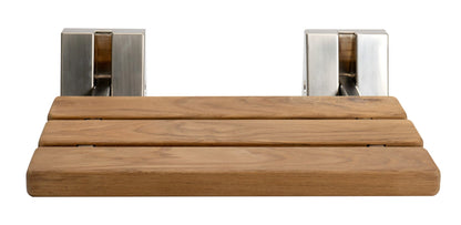 ALFI brand ABS16S 16" Wide Foldable Teak Shower Seat with Square Hardware