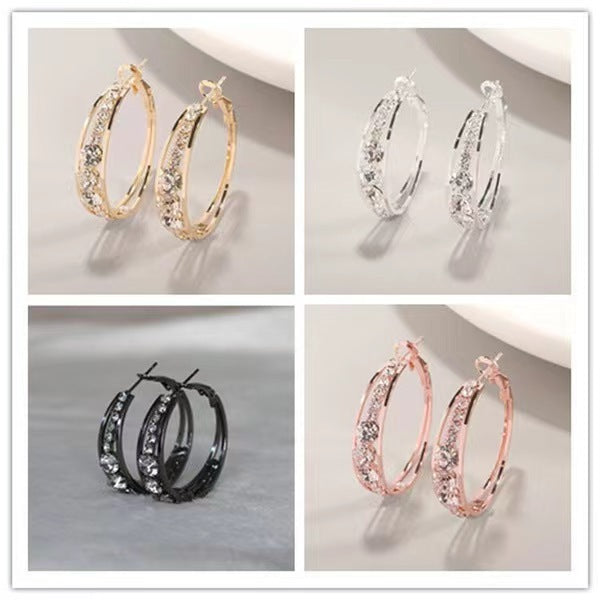 European American Mosaic Earrings - Stylish Air Drill Women's Earrings