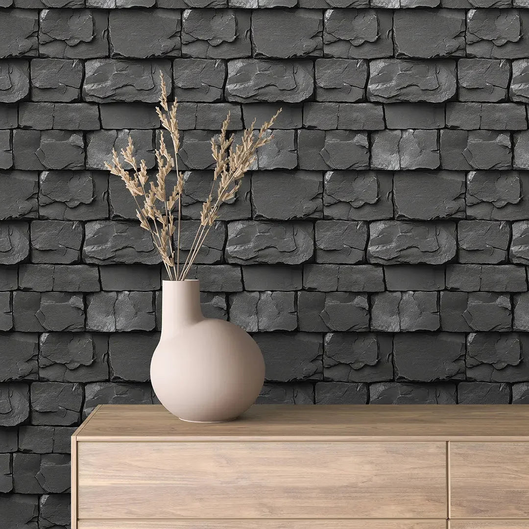 Charcoal Slate Ledge Wall