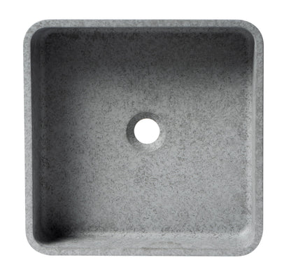 ALFI brand  16" Solid Concrete Chiseled Style Square Above Mount Vessel Sink