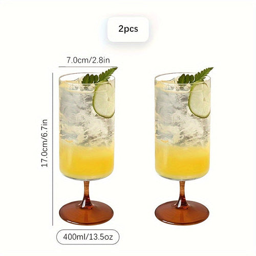 Elegant Stemmed Water Glasses Set, Multipurpose Reusable Insulated
