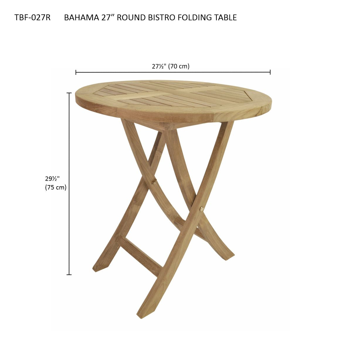 Bahama 27" Round Bistro Folding Table
