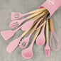 12Piece Silicone Kitchen Utensil Set with Wooden Handles