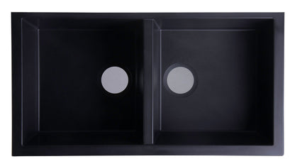 ALFI brand AB3420UM 34" Undermount Double Bowl Granite Composite Kitchen Sink