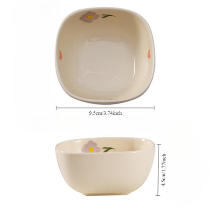 Elegant Purple Vine Ceramic Dish Set  Premium Tableware Duo