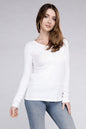 ZENANA Cotton V-Neck Long Sleeve T-Shirt