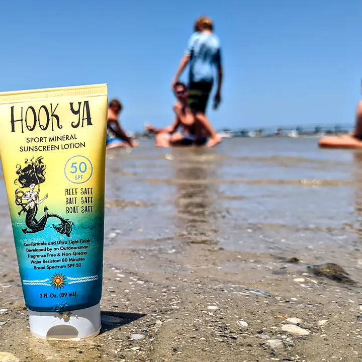 Hook Ya Sport Mineral Sunscreen Lotion SPF 50 – Reef Safe, Bait Safe, Boat Safe