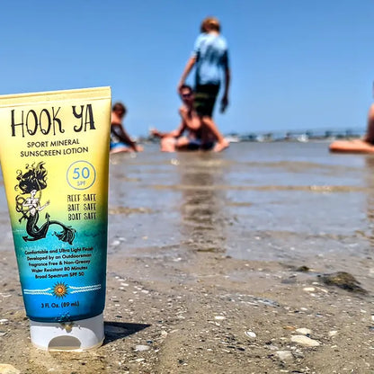 Hook Ya Sport Mineral Sunscreen Lotion SPF 50 – Reef Safe, Bait Safe, Boat Safe