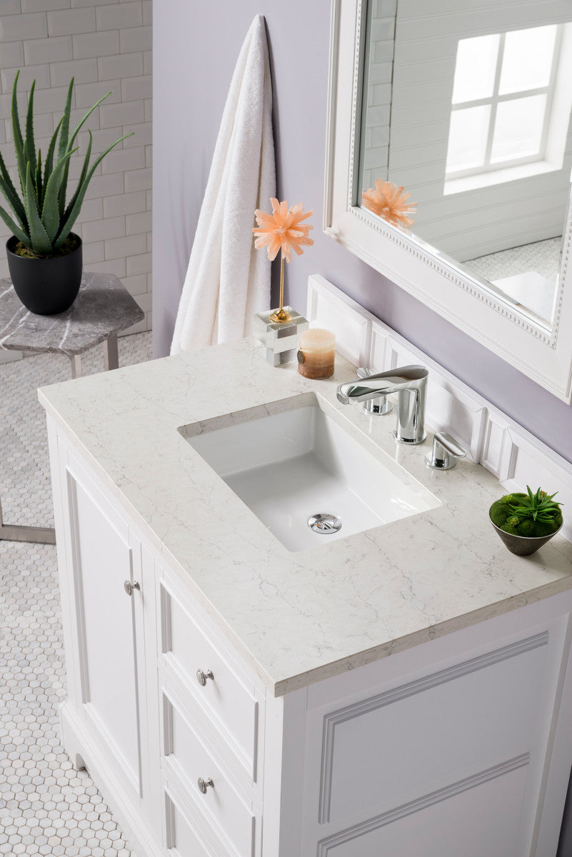 De Soto 36" Single Vanity Cabinet, Bright White