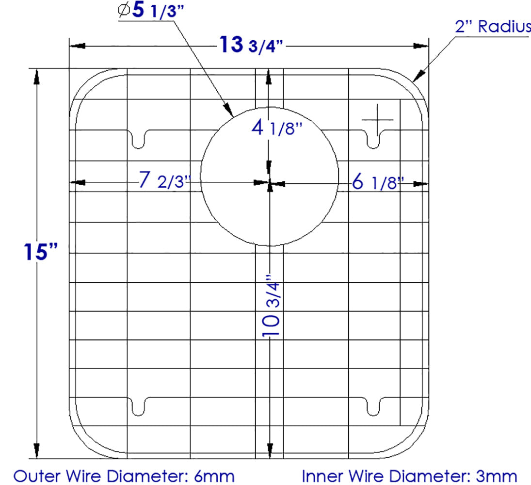 ALFI brand  GR512L Left Side Solid Stainless Steel Kitchen Sink Grid