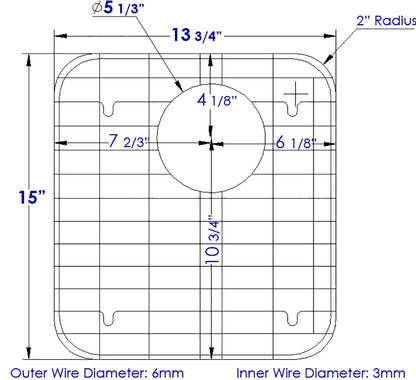 ALFI brand  GR512L Left Side Solid Stainless Steel Kitchen Sink Grid