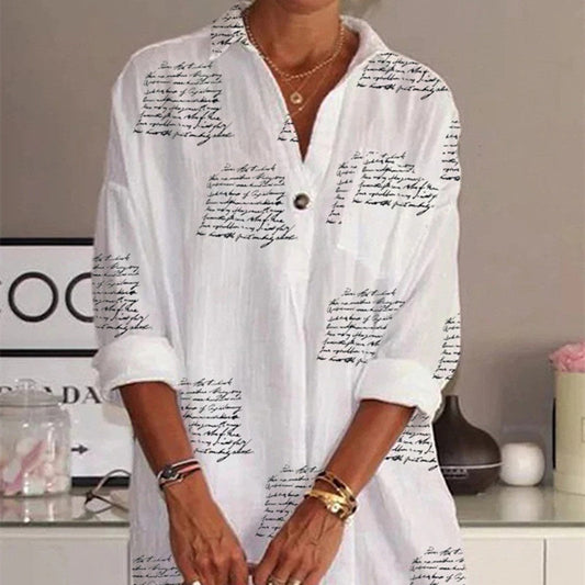 Letter Printed Slim Shirt Dress Women - Stylish & Versatile Fashion Choice