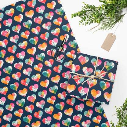 Tie Die Heart  Wrapping Paper | Tie Die Wrapping Paper  | Boho  Wrap |