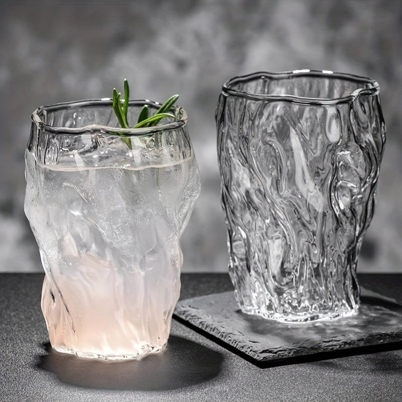 Elegant Tree Pattern Pleated Glass Cups - Set of 1/2/4 | Reusable