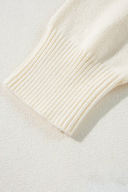 Apricot Halloween Boo Drop Shoulder Knit Sweater
