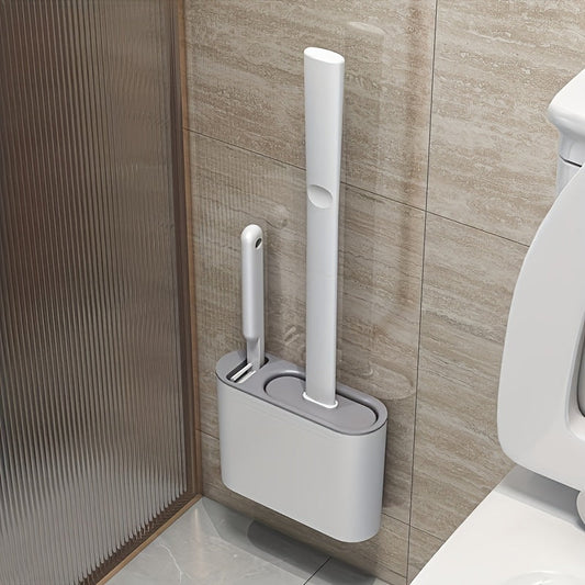 WallMounted Toilet Brush Set with Silicone Heads