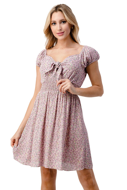 Bow Tie Front Cap Sleeves Emma Dress Daisy Floral | Apparel | Kitchen + Metal