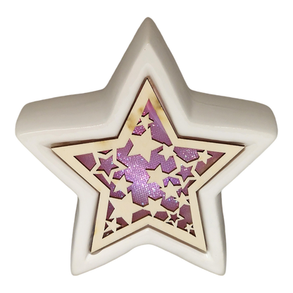 Color Changing Dolomite & Wood Decor - Star