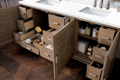 Portland 72" Double Vanity Cabinet, Whitewashed Walnut