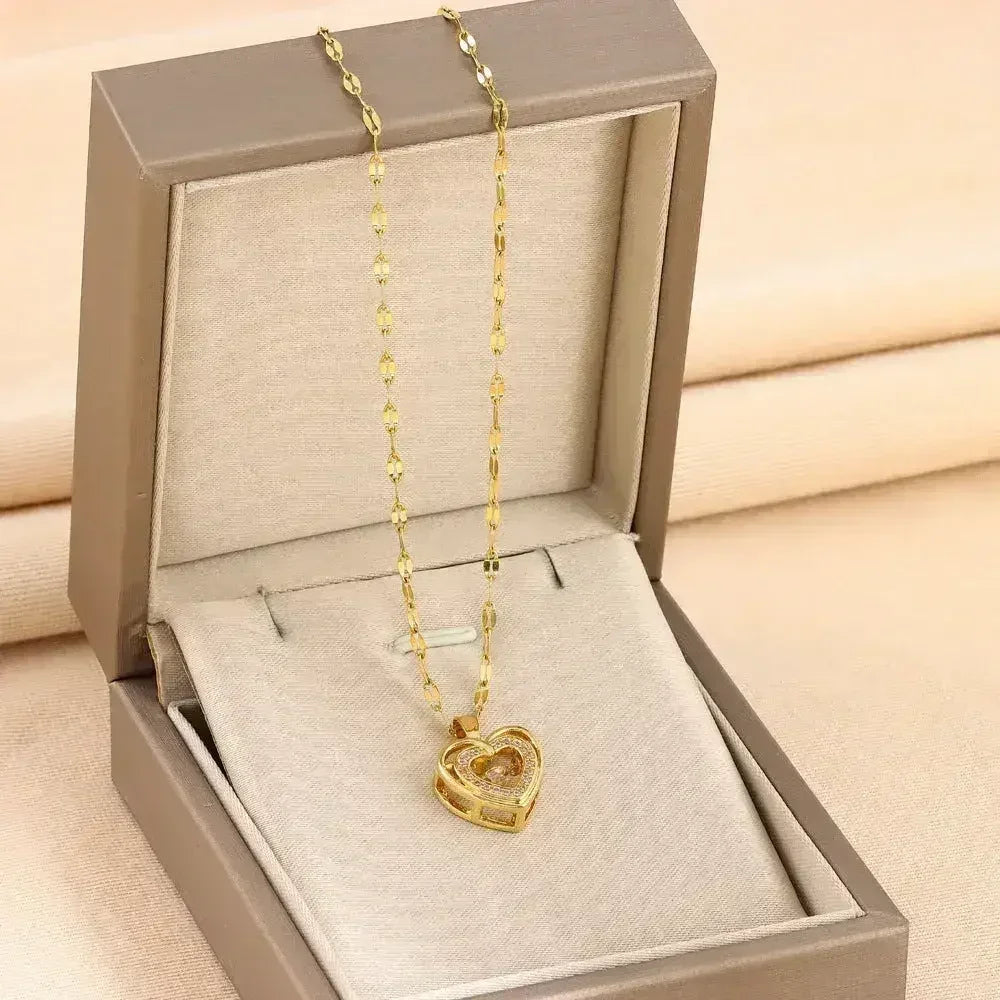 LuxeJewels™ – Double Layer Love Necklace (Titanium Steel)