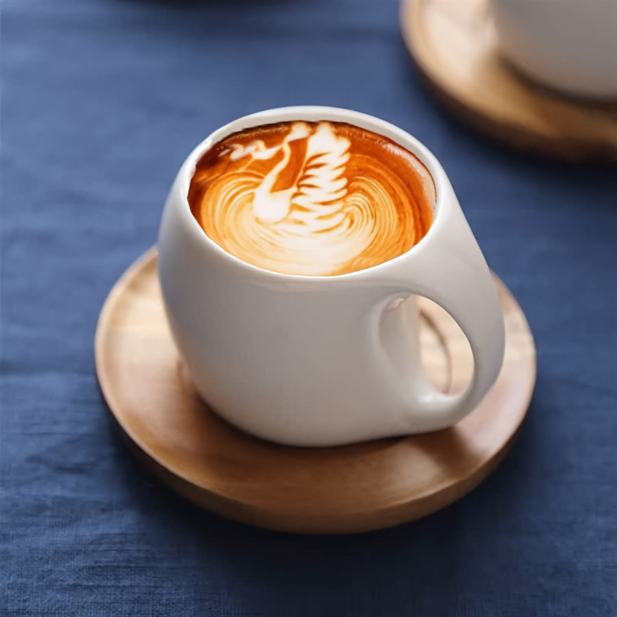 Elegant Ceramic Mug  Saucer Set Microwave Safe 7oz123oz
