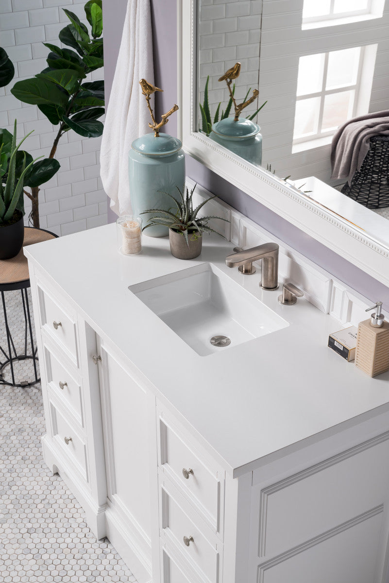 De Soto 48" Single Vanity Cabinet, Bright White
