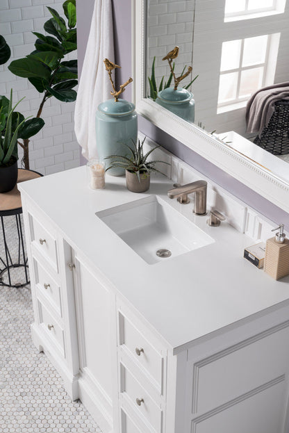 De Soto 48" Single Vanity Cabinet, Bright White