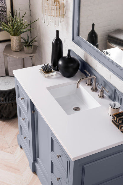 De Soto 48" Single Vanity Cabinet, Bright White