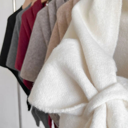 Women’s Elegant Solid Color Triangle Scarf and Casual Shawl