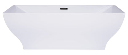 ALFI brand  AB8840 67 inch White Rectangular Acrylic Free Standing Soaking Bathtub