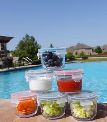 Mini Glass Container Set - Round