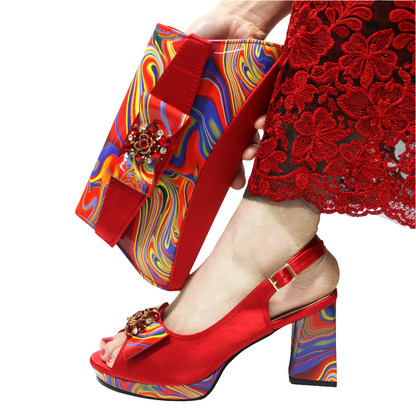 High-quality shoes and Bag Set in Yellow