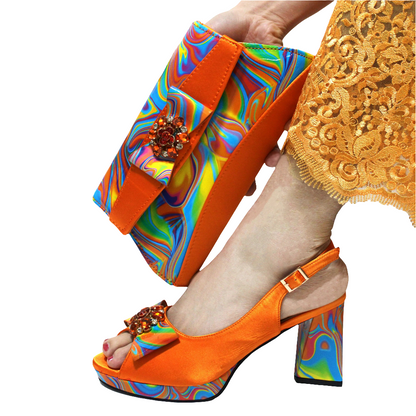 High-quality shoes and Bag Set in Yellow