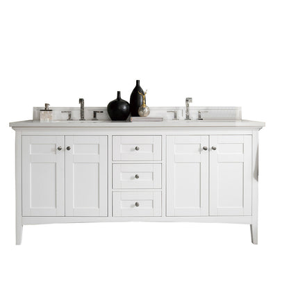 Palisades 72" Double Vanity Cabinet, Bright White