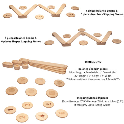 Montessori Balance Beam and Stepping Stones Set | Play | Kitchen + Metal