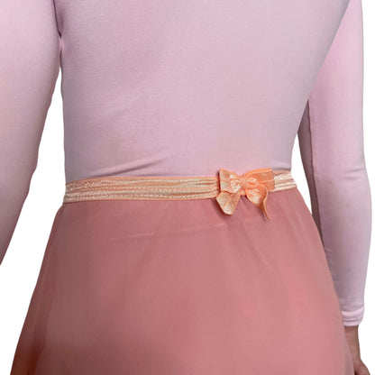 Dusty Rose Girls Chiffon Ballet Pull On Skirt
