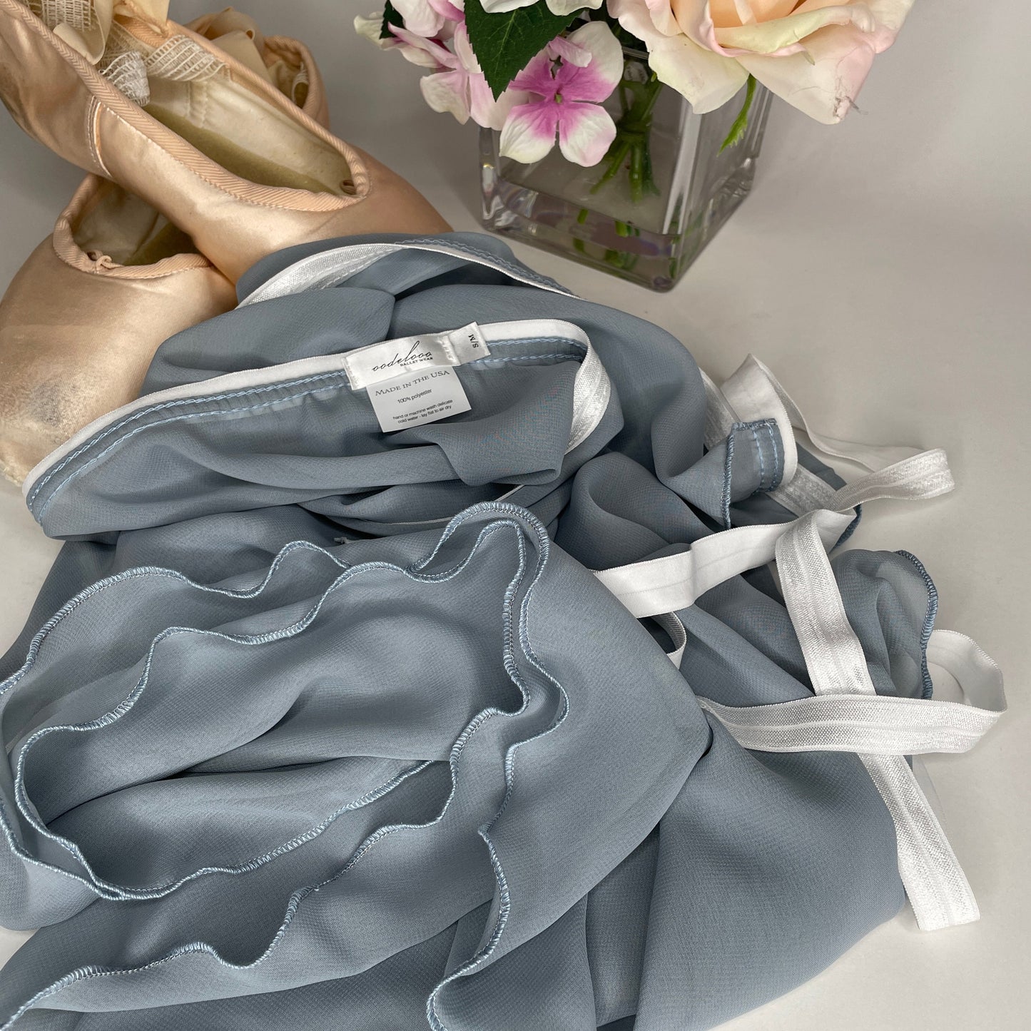 Glacier Blue Chiffon Ballet Wrap Skirt - Classical