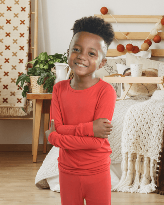 Red Bamboo Pajama Set
