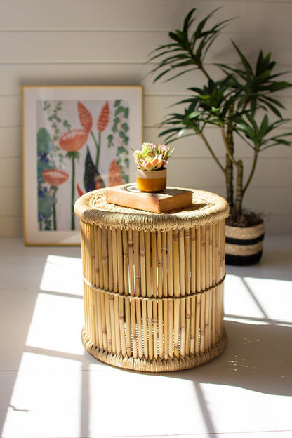 Bamboo Stool with Natural Rope Top