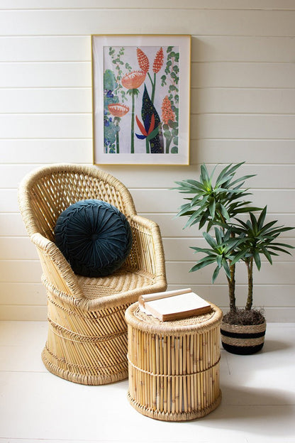 Bamboo Stool with Natural Rope Top