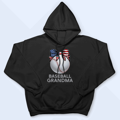 Baseball Grandma American - Personalized Custom T Shirt - Birthday, Loving, Funny Gift for Grandma/Nana/Mimi, Mom, Wife, Grandparent