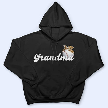Baseball Grandma Headbow - Personalized Custom T Shirt - Birthday, Loving, Funny Gift for Grandma/Nana/Mimi, Mom, Wife, Grandparent
