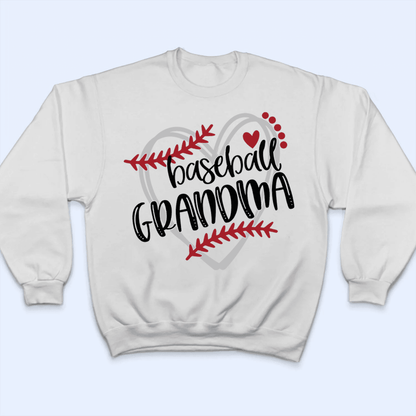 Baseball/Softball/TBall Grandma - Personalized Custom T Shirt - Gift for Grandma/Nana/Mimi, Mom, Wife, Grandparent