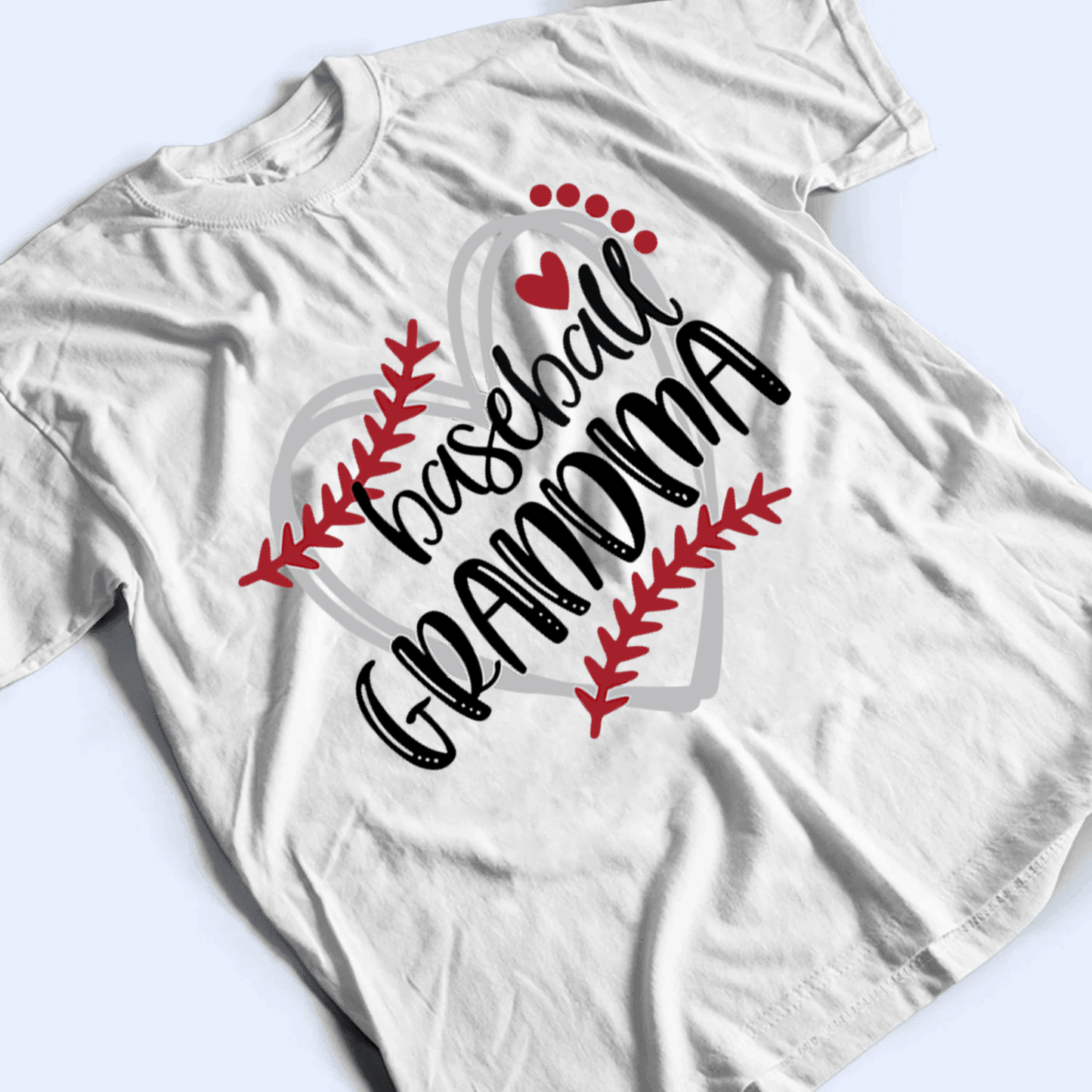 Baseball/Softball/TBall Grandma - Personalized Custom T Shirt - Gift for Grandma/Nana/Mimi, Mom, Wife, Grandparent