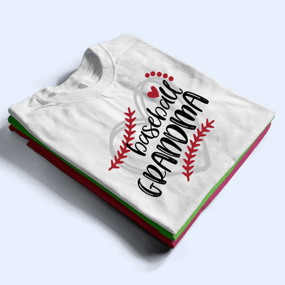 Baseball/Softball/TBall Grandma - Personalized Custom T Shirt - Gift for Grandma/Nana/Mimi, Mom, Wife, Grandparent
